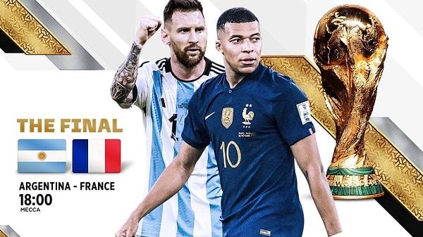 2022 FIFA Dünya Kupası'nın finalinde Arjantin ile Fransa karşı karşıya gelecek.