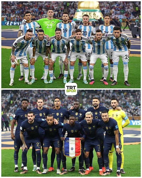 2022 Dünya Kupası finalinde Arjantin ve Fransa karşı karşıya geldi. Katar'da son bulacak turnuvanın son gününde heyecan dorukta.
