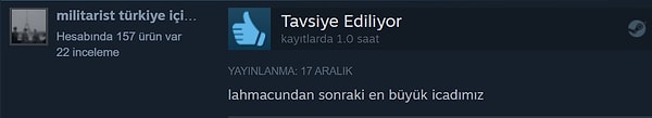 5. Yurtdışı oyuncu topluluğu arasında lahmacun ve döner kadar meşhur olduğu kesin.