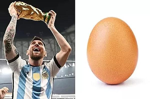 Instagram'da gelmiş geçmiş en çok beğeni alan yumurta fotoğrafının rekorunu tazeleyen Messi, yaptığı kupa paylaşımıyla 56 milyon beğeniyi geçti.