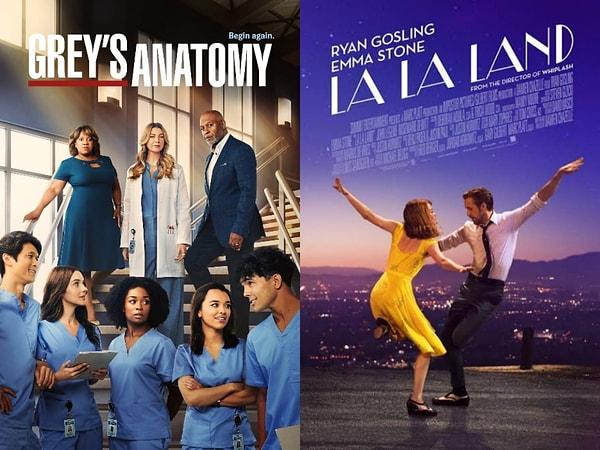 Yengeç: Grey's Anatomy (2005-) IMDb: 7.6 - La La Land/Aşıklar Şehri (2016) IMDb: 8.0