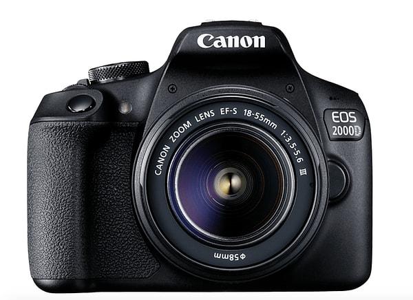 5. CANON EOS 2000D + 18-55 mm Dijital SLR Fotoğraf Makinesi