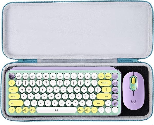 12. Aenllosi Logitech Pop Keys mekanik kablosuz klavye ve fare için sert taşıma çantası