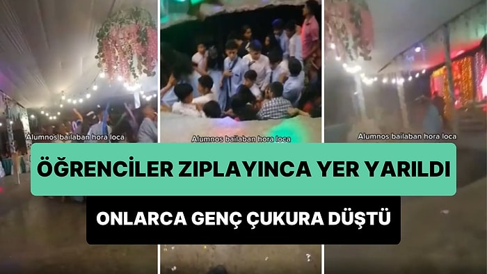 Mezuniyet Töreninde Öğrenciler Zıplayarak Eğlenirken, Yer Yarıldı Onlarca Kişi Çukura Düştü