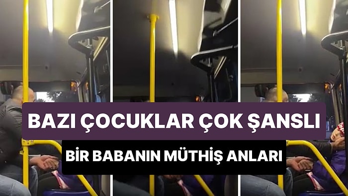 Dolmuşta Uyuyakalan Çocuğunun Başını Tutan Müthiş Baba