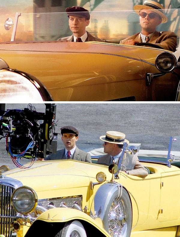 15. Leonardo DiCaprio ve Tobey Maguire 'The Great Gatsby' setinde.