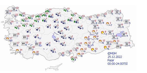 Bugün (25 Aralık Pazar) Hava Nasıl Olacak?