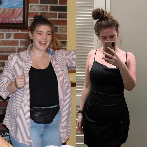 12. "Şimdiden 35 kilo verildi ve ne kadar ilerlediğimi görünce kendime inanamıyorum!"
