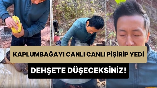 Bir Güzel Temizlediği Kaplumbağayı Canlı Canlı Pişirip Yiyen Adamın Dehşete Düşüren Görüntüleri