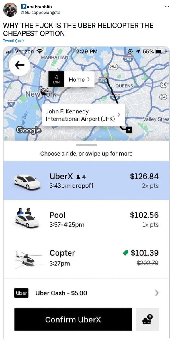 15. "Uber'in helikopteri nasıl en ucuz seçenek olabilir"