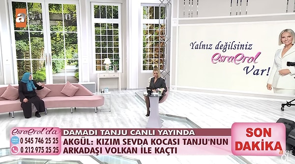 Bu iddiaların ardından Sevda'nın eşi Tanju yayına bağlandı. Sevda’nın uyuşturucu kullandığını, gecenin bir yarısında sokağa kaçtığını anlattı. Volkan'ın arkadaşı değil, bir tanıdığı olduğunu ve Volkan'ın elindeki videolarla Sevda'yı tehdit ederek zorla yanında tuttuğunu iddia etti.