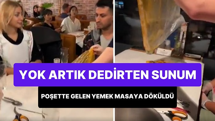 Bunlar Hep Nusret'in Suçu: Yemeği Poşetin İçinde Getirip Masaya Döktüler!