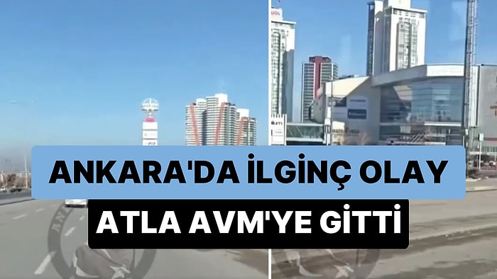 Ankara'da Ata Binerek AVM'ye Giden Vatandaş