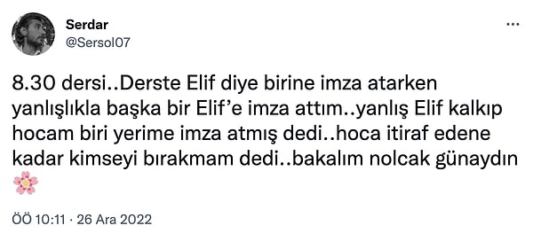 11. Usta Elif dedin.