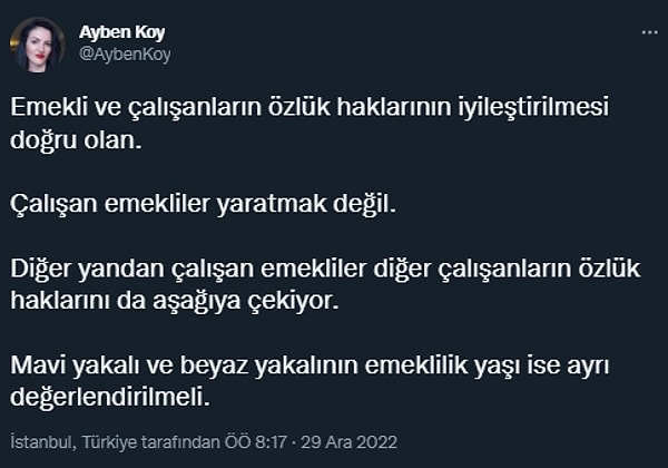 Zaten emekli çalışan yerine Avrupalı gibi dünyayı gezen emekliler hayali, hayal olmaya devam ediyor.