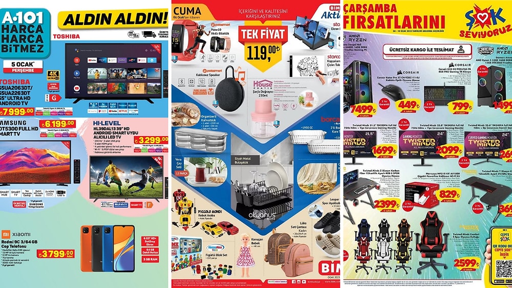İndirim Günleri Başlıyor! 2 - 8 Ocak Haftasında A101, BİM ve ŞOK Aktüel Ürünler Listesinde Ne Var?