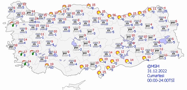 Bugün (31 Aralık) Hava Nasıl Olacak?