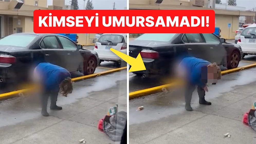 Sokak Ortasında Pantolonunu İndirerek Bir Anda Tuvaletini Yapmaya Başlayan Kadının Şoke Eden O Anları