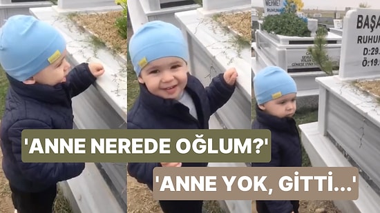 'Anne' Diye Seslenerek Mezardaki Annesiyle Konuşmaya Çalışan Küçük Çocuğun Yürek Burkan Videosu