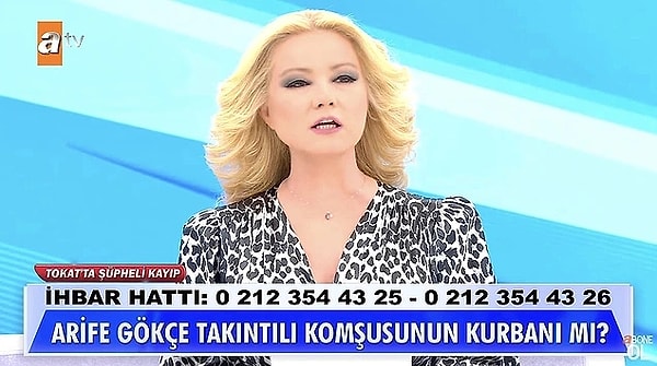 8. Bir süredir reytinglerde düşüş yaşayan ve tahtını Esra Erol'a kaptıran Müge Anlı, son günlerde işlediği Arife Gökçe dosyasındaki şüpheli Sinan ve Sinan'ın çetrefilli hayatının ardından tekrar zirveye yerleşti. Kadınlarla sapıkça ilişkiler kurmak isteyen Sinan'a 'Bacaklarıma bakma, sana buradan bir uçarım, yararım beynini' diyerek çıkışan Müge Anlı'nın zaferini gelin birlikte inceleyelim!