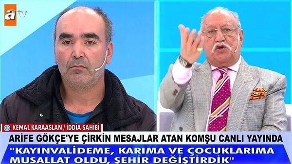 Sabah kuşağının vazgeçemediğimiz programlarından Müge Anlı ile Tatlı Sert'te akıllara durgunluk veren, sinirleri geren bir konu işleniyor; Arife Gökçe dosyası. Öyle ki bugün canlı yayında Müge Anlı sinirden ağlarken Avukat Rahmi Özkan şüpheli Sinan Sardoğan'ın suratına tükürerek "Allah'ın belası ırz düşman herif" cümlelerini kullandı.