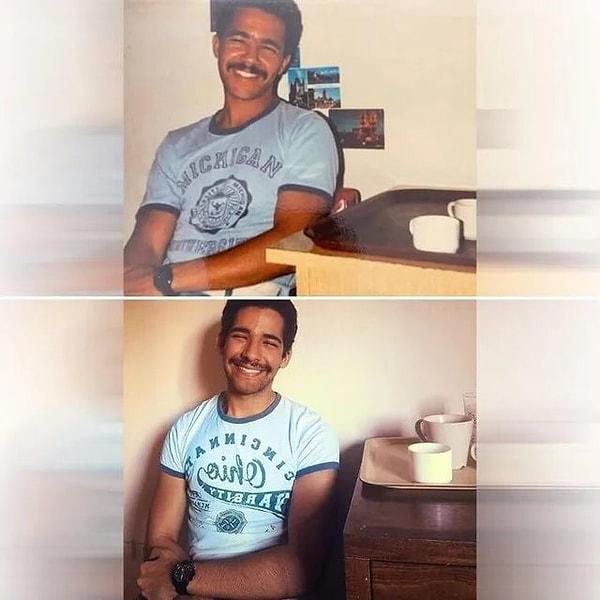 2. Baba ve oğlunun 38 yıl arayla çekilmiş fotoğrafları... Adeta klonlanmışlar!