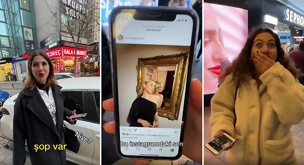 Sokakta gördüğü insanlardan Instagram paylaşımlarını göstermesini isteyen Berk Keklik, ardından ise şoplu veya şopsuz fotoğraf ile insanların o anki hallerini karşılaştırdı.