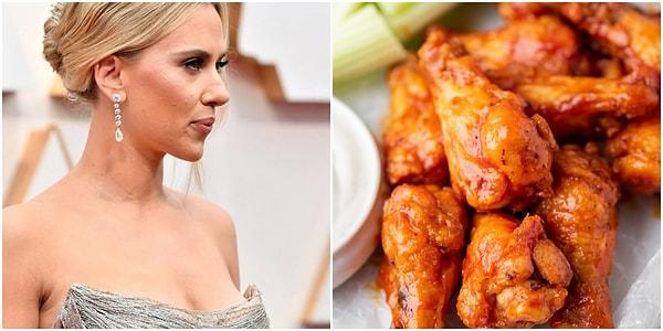Scarlett Johansson: Buffalo soslu tavuk kanadı. Johansson tavuk kanadına resmen bağımlı olduğunu söylüyor!
