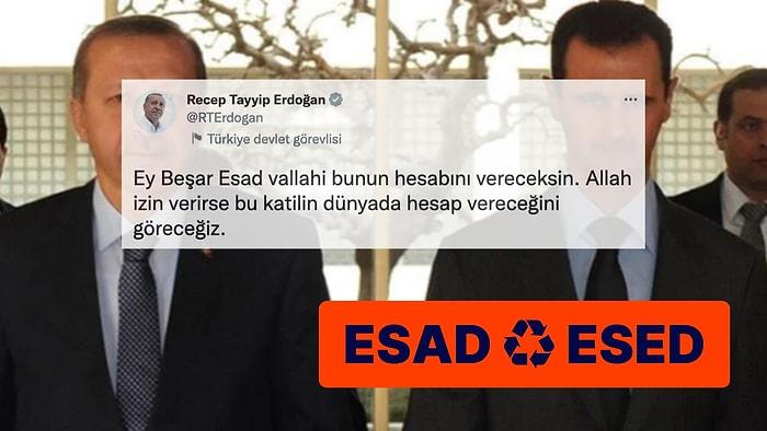 Beşar Esad'la Görüşme Sinyali Veren Cumhurbaşkanı Erdoğan'ın Geçmişte Attığı Tweetler Gündem Oldu