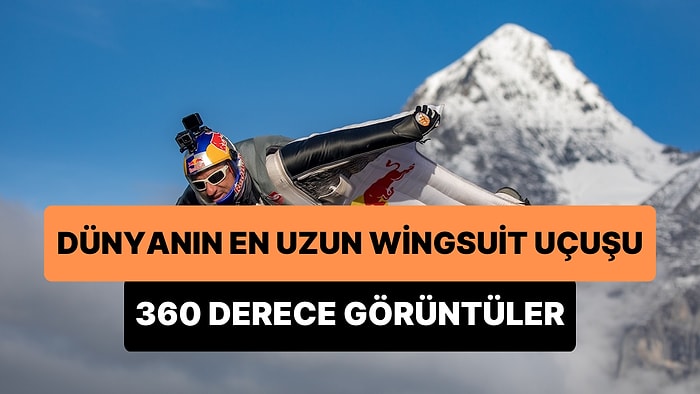 Mont Blanc'in Nefes Kesen Manzarası Üzerinde Dünyanın En Uzun Wingsuit Uçuşunu Gerçekleştiren Sporcu