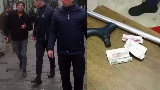 Dilencinin Bastonunda Sakladığı Paraları Zabıta Ekipleri Buldu