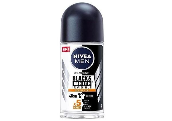 11. NIVEA Men Erkek Roll On Deodorant Black&White Invisible