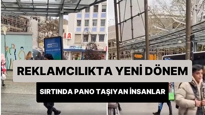 Almanya'da Sırtında Reklam Panosu Taşıyarak Para Kazanan İnsanlar