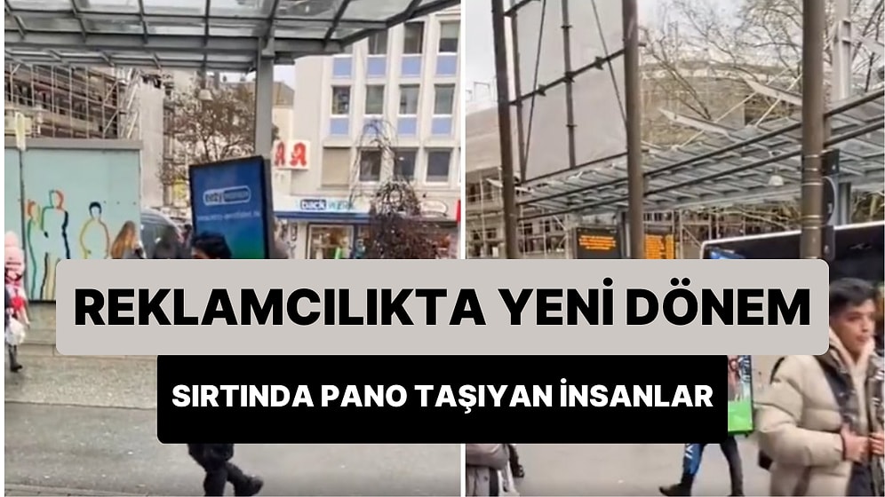 Almanya'da Sırtında Reklam Panosu Taşıyarak Para Kazanan İnsanlar