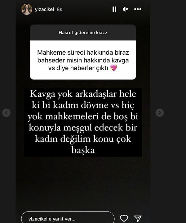 Fakat Instagram'da yaptığı soru-cevap etkinliğiyle bir kavga olmadığını söyleyen Yeliz, diskalifiye sorularını ise yanıtsız bıraktı.