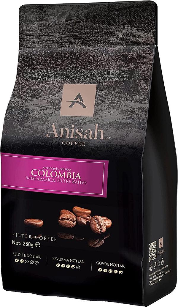 8. Zengin koku ve aroma isteyenlerin tercihi: Anisah Kolombiya Öğütülmüş Filtre Kahve
