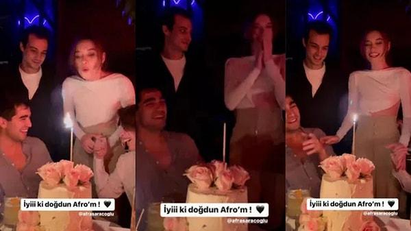 Doğum günü kutlamasında pastasını üflediği anlarda sevgilisi Mert Yazıcıoğlu yerine Mert Ramazan Demir'in elini tutmaya çalışan Afra Saraçoğlu'nun bu hareketi oldukça konuşulmuştu.