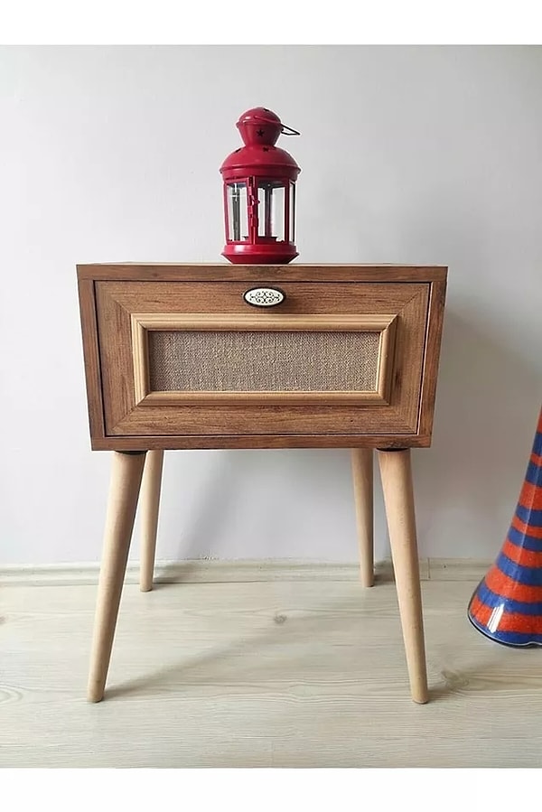 10. Vintage bedside table with pine frame