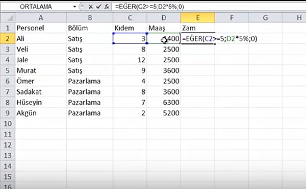 Excel "EĞER" Formülü Nasıl Kullanılır?