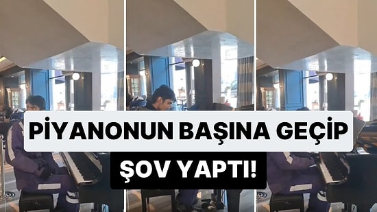 Kurye Kıyafeti ile Piyanonun Başına Geçen Gençten Muhteşem Performans