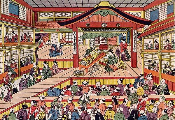 Ukiyo-e baskılarına ait bir dönüm noktası da 1740'da gerçekleşiyor ve bu tarihten sonra baskılar renkleniyor.