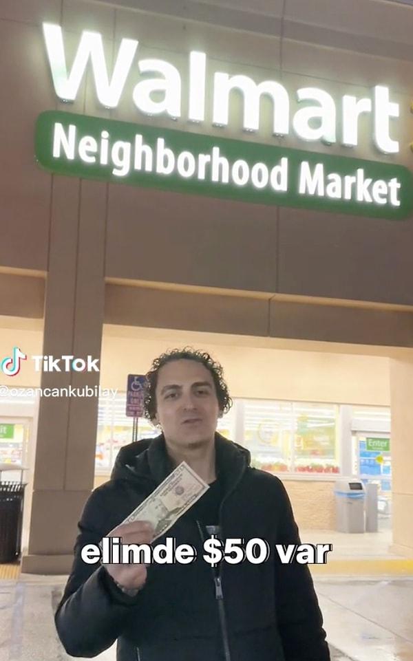 TikTok hesabında paylaştığı marka ve fiyatları videolarıyla dikkat çeken Ozancan Kubilay Amerika'nın en ünlü marketlerinden bir tanesi olan Walmart'a giderek 50 dolarlık bir alışveriş yaptı ve neler alındığını gösterdi.