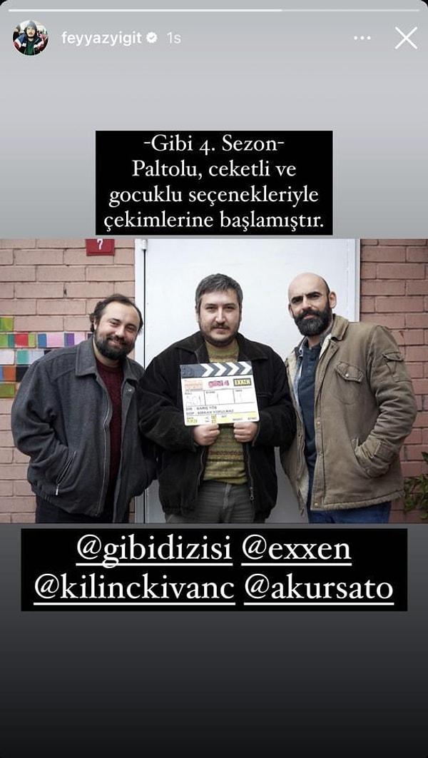 Feyyaz Yiğit sosyal medya hesabından 4. sezon çekimlerinden bu kareyi paylaşarak hayranlarına müjdeli haberi verdi.