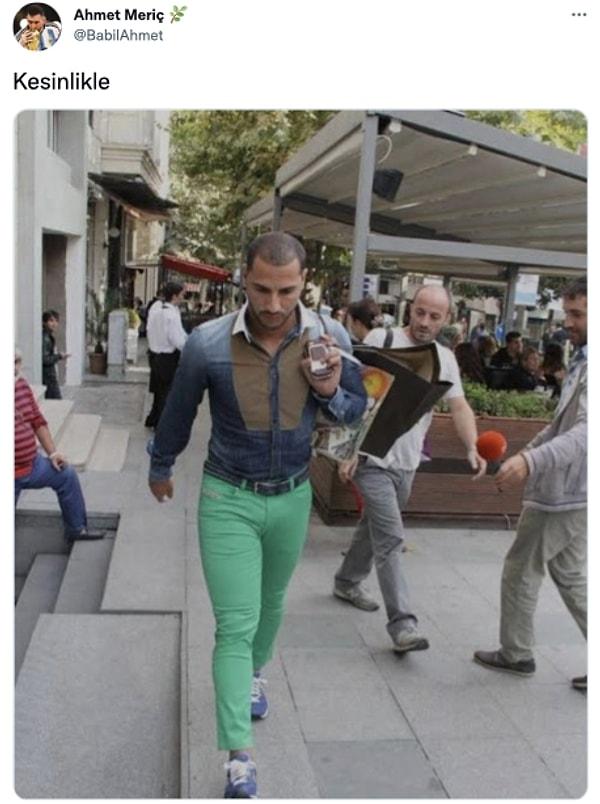2. Yeşil pantolon giymeye kim ikna etmiş olabilir?