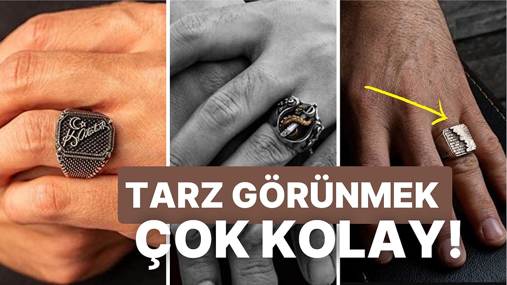 2023 Modası Olmuş Gümüşten Çeliğe Fantastik Erkek Yüzük Modelleri