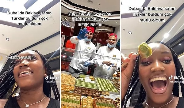 12- İstanbul'da yaşadığını belirten Namwiinga isimli kadın, Dubai ziyaretinde baklava satan Türklerle karşılaştığı anları TikTok hesabından paylaştı.