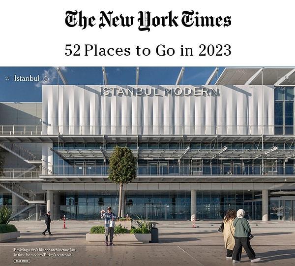 The New York Times'in editörleri tarafından hazırlanan “2023’te görülmesi gereken 52 yer” listesinde İstanbul Modern'in yeni binası yer aldı.