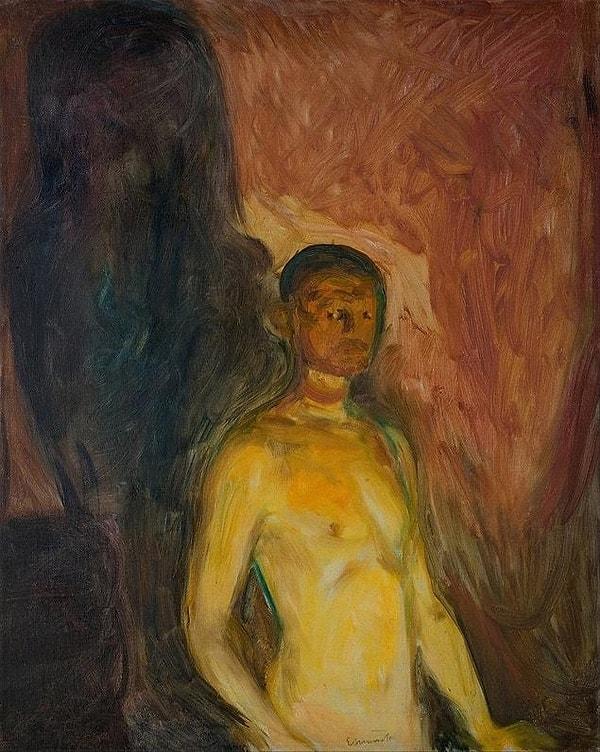 10. Self-Portrait in Hell (1903)- Edvard Munch