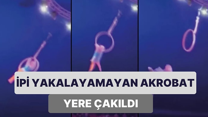 İpe Bağlı Çemberle Gösteri Yapan Akrobat Tekrar İpi Yakalayamayınca 5 Metreden Yere Çakıldı