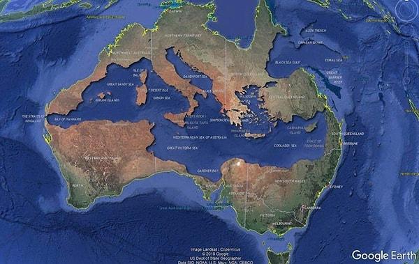 6. Akdeniz Avustralya'nın içine sığabilecek büyüklüktedir.